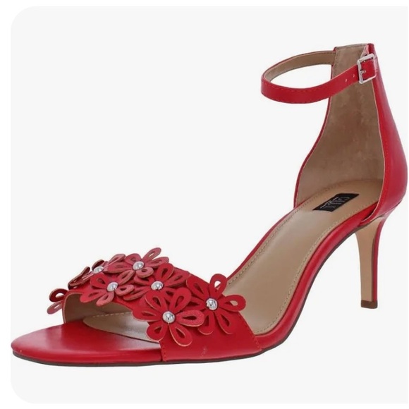 G.I.L.I. Floral Ankle Strap Sandal Gliona Crimson Nappa - Picture 1 of 7